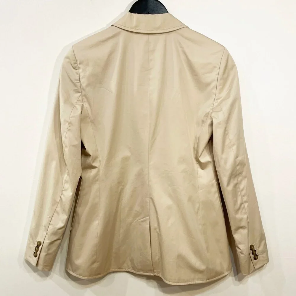 New Tory Burch Cotton Poplin Double Breasted Blazer Khaki 4, S $498